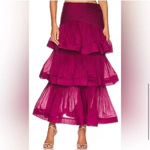 Zimmermann Two-Piece Magenta Set- SKIRT